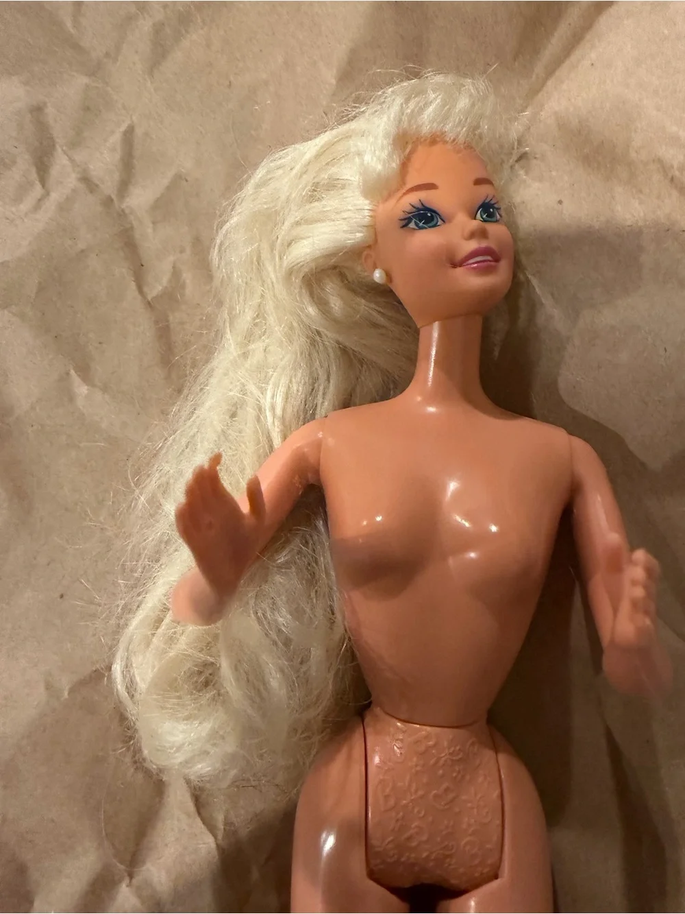 Mattel Blonde Hair Bath & Hair Play Doll in Peach Tone